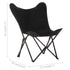 Foldable Butterfly Chair Black Real Leather - WoodPoly.com