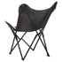 Foldable Butterfly Chair Black Real Leather - WoodPoly.com