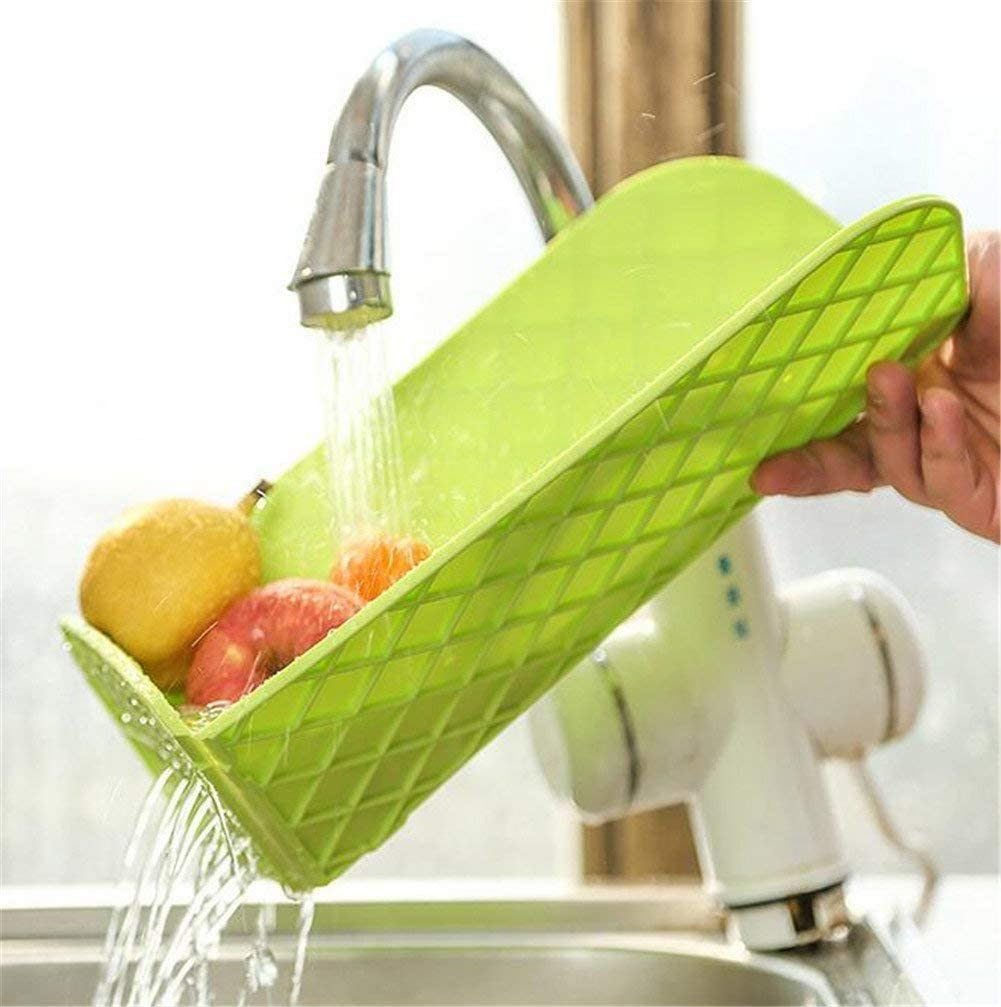 Foldable Chopping Board Rinse & Strainer Veggies & Fruit Cutting Board BPA-Free Plastic Multifunctional Cutting Board Mat - WoodPoly.com