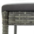 Garden Bar Stools with Cushions 2 pcs Gray Poly Rattan - WoodPoly.com