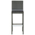 Garden Bar Stools with Cushions 2 pcs Gray Poly Rattan - WoodPoly.com