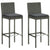 Garden Bar Stools with Cushions 2 pcs Gray Poly Rattan - WoodPoly.com