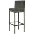 Garden Bar Stools with Cushions 2 pcs Gray Poly Rattan - WoodPoly.com