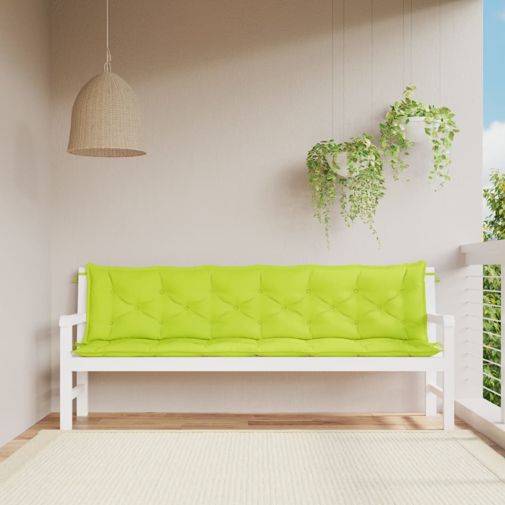 Garden Bench Cushions 2pcs Bright Green 78.7"x19.7"x2.8" Oxford Fabric - WoodPoly.com
