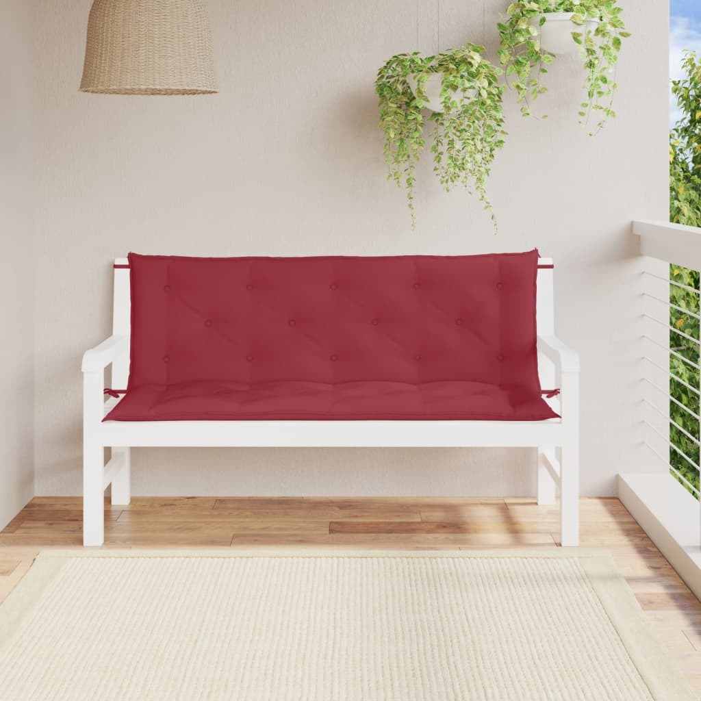 Garden Bench Cushions 2pcs Wine Red 59.1"x19.7"x2.8" Oxford Fabric - WoodPoly.com