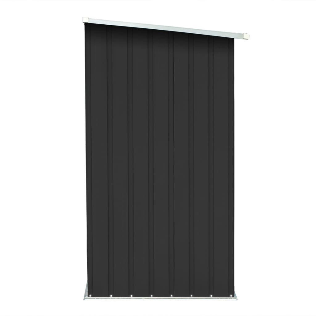 Garden Log Storage Shed Galvanized Steel 64.2"x32.7"x60.6" Anthracite - WoodPoly.com