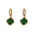 Gold Plated Emerald Zircon Flower Earrings
