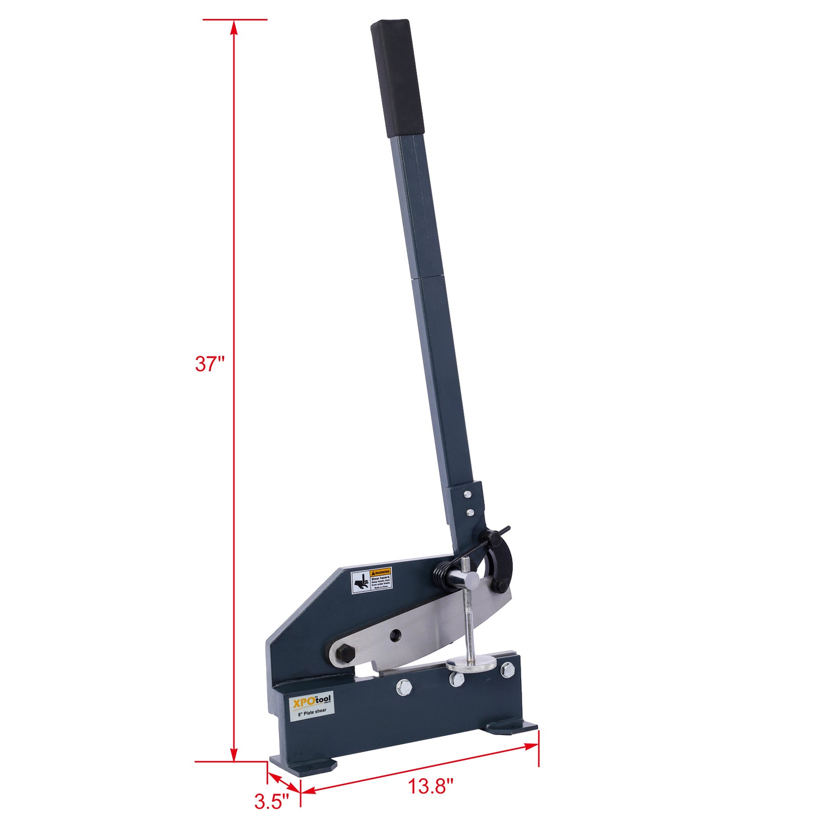 Industrial 8-Inch Sheet Metal Plate Shear, Solid Construction Mounting Type Metal Shear, High Precision Manual Hand Plate Shear