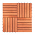 Kaia 6-Slat Reddish Brown Wood Interlocking Deck Tile (Set of 10 Tiles)