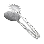 Kitchen Tong with Skimmer and Pasta Server Function Stainless Steel Deep Fried Tong, Noodle Tong Colander Oil Strainers Heat Resistant Food Grips Kitchen Cooking Tool - WoodPoly.com