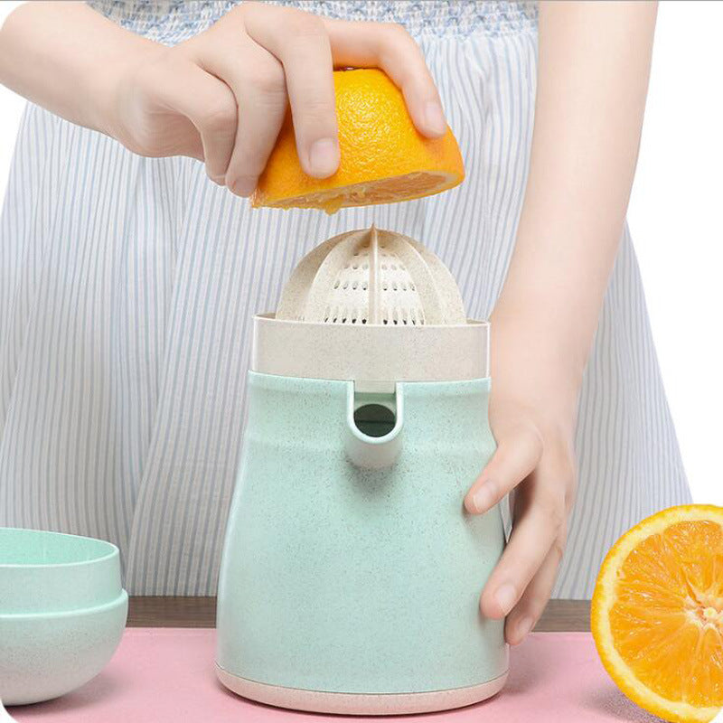 Manual 2-in-1 Functions Juicer and Presser with Strainer and Container Orange Lemon Grapefruit Squeezer Presser Lid Rotation Press Reamer with Pour Spout Container - WoodPoly.com