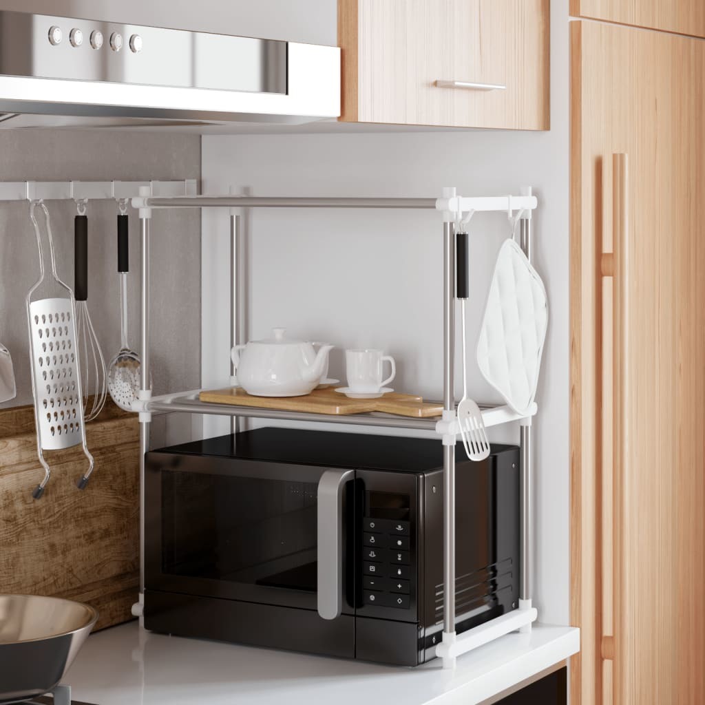 Microwave Shelf White 20.1"x10.6"x24.8" Aluminum