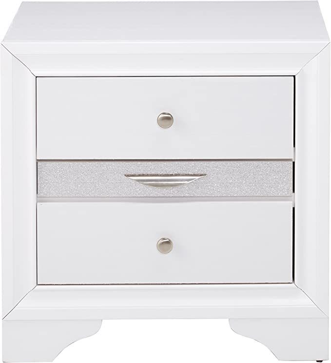 Naima Nightstand in White - WoodPoly.com