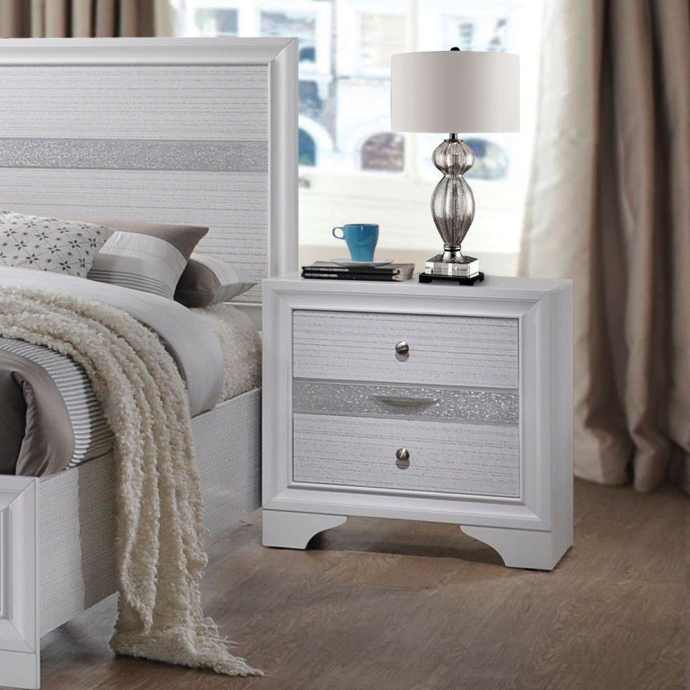 Naima Nightstand in White - WoodPoly.com