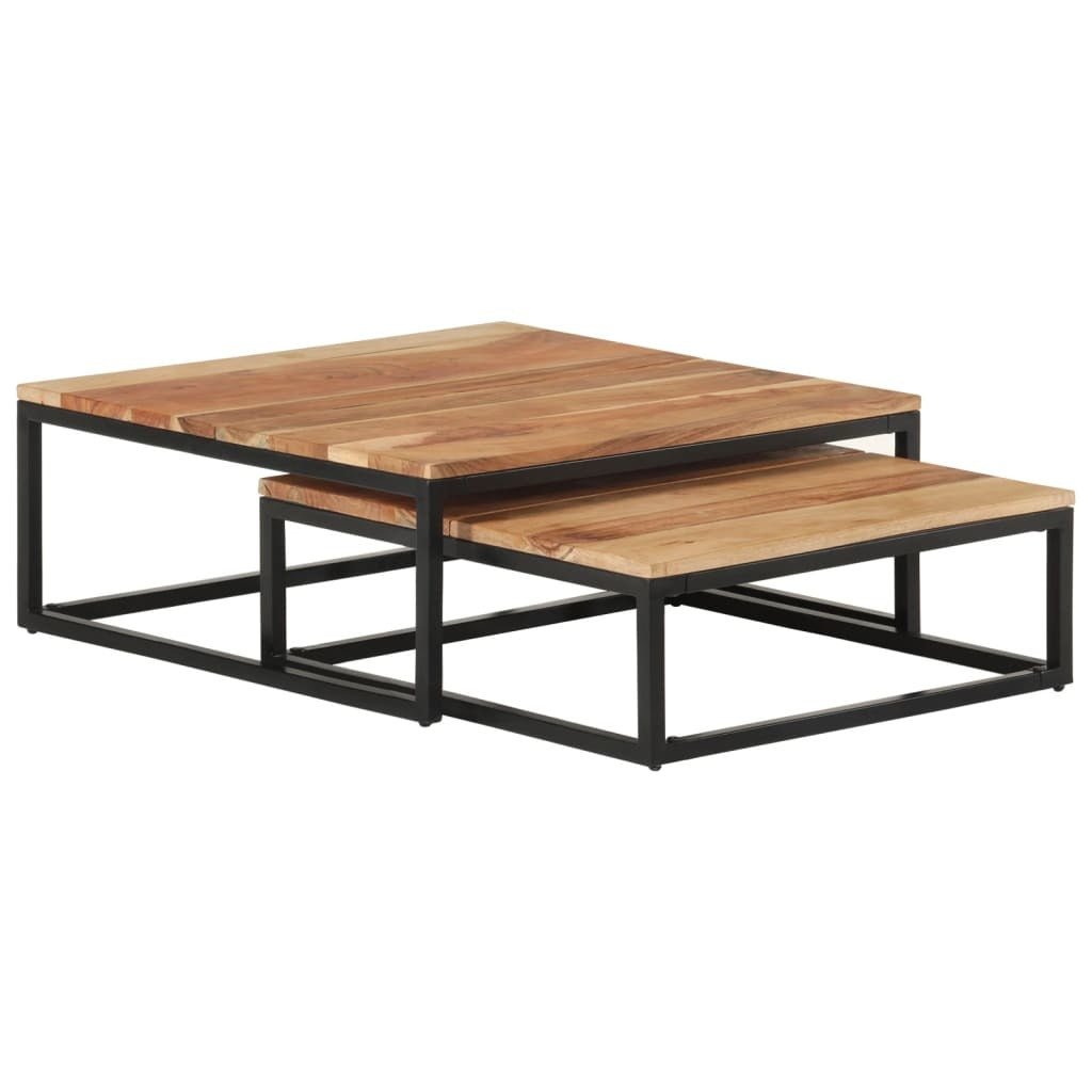 Nesting Coffee Tables 2 pcs Solid Acacia Wood - WoodPoly.com