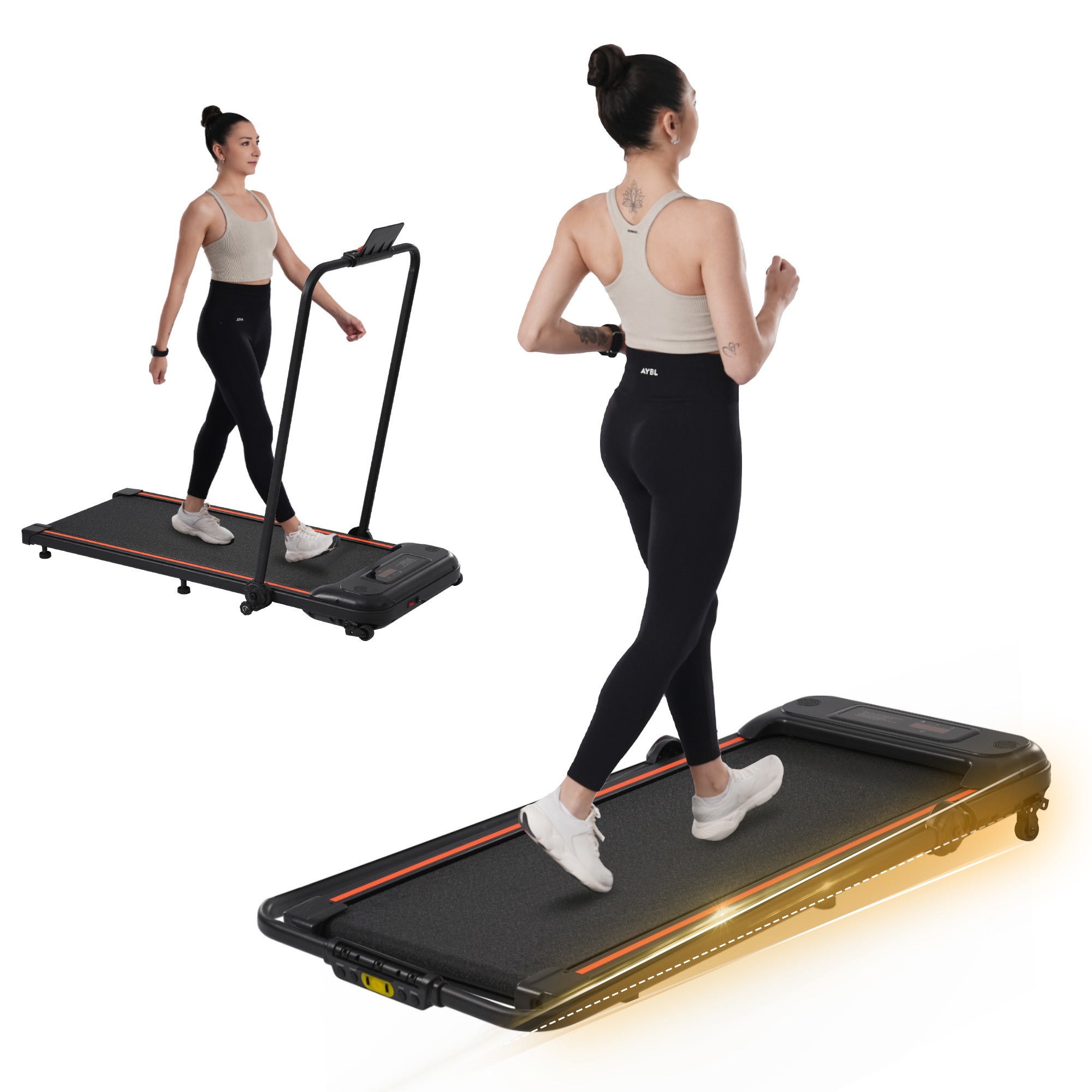 NEW Folding Walking Pad Under Desk Treadmill for Home Office -2.5HP Walking Treadmill With Incline Bluetooth Speaker 0.5-7.5MPH 265LBS Capacity Treadmill for Walking Running - Two Ways to Adjust Speed