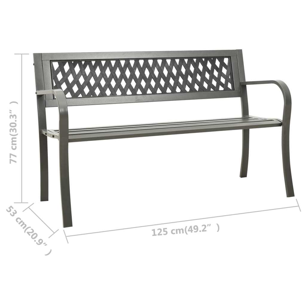 Patio Bench 49.2" Steel Gray - WoodPoly.com