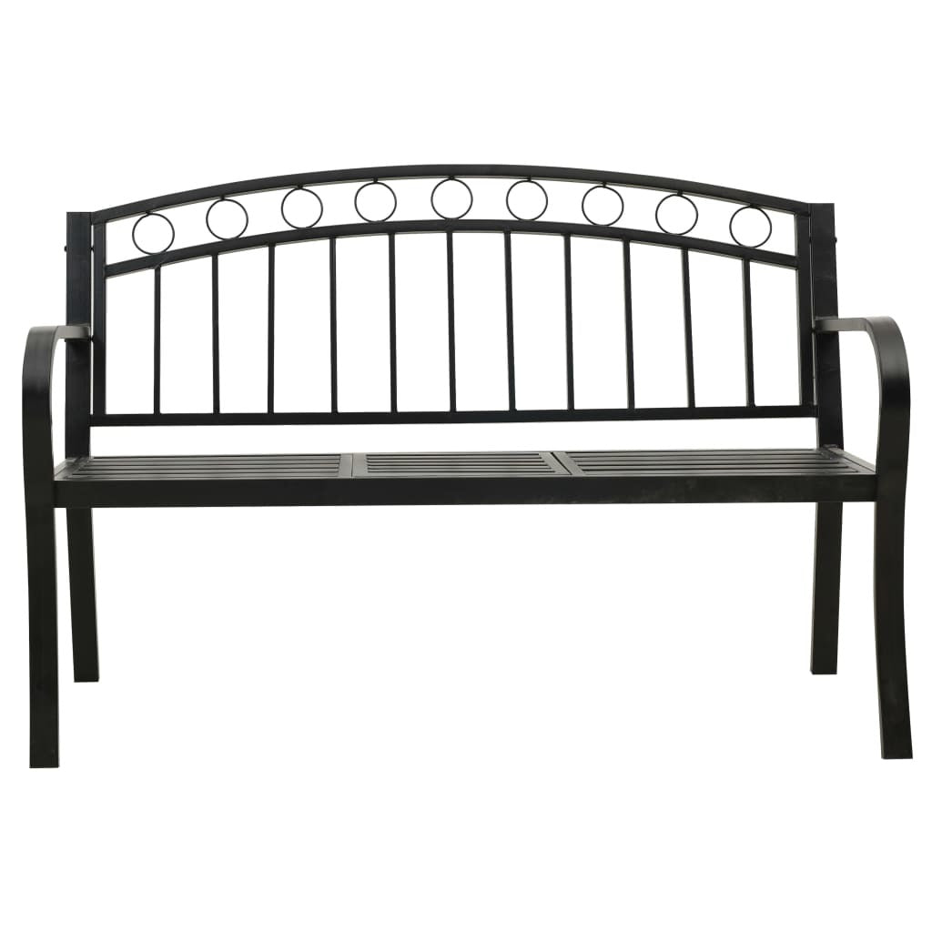 Patio Bench with a Table 49.2" Steel Black - WoodPoly.com