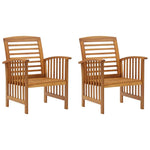 Patio Chairs 2 pcs Solid Acacia Wood - WoodPoly.com