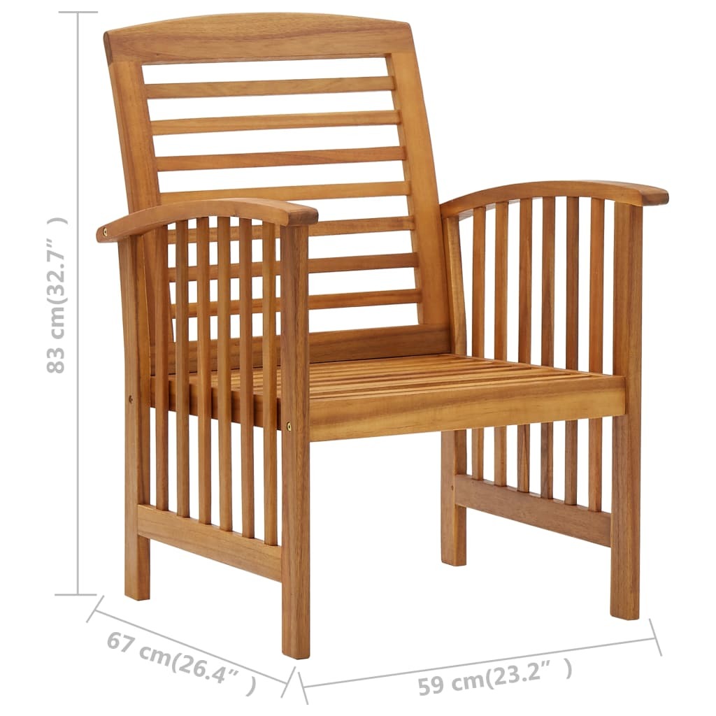 Patio Chairs 2 pcs Solid Acacia Wood - WoodPoly.com