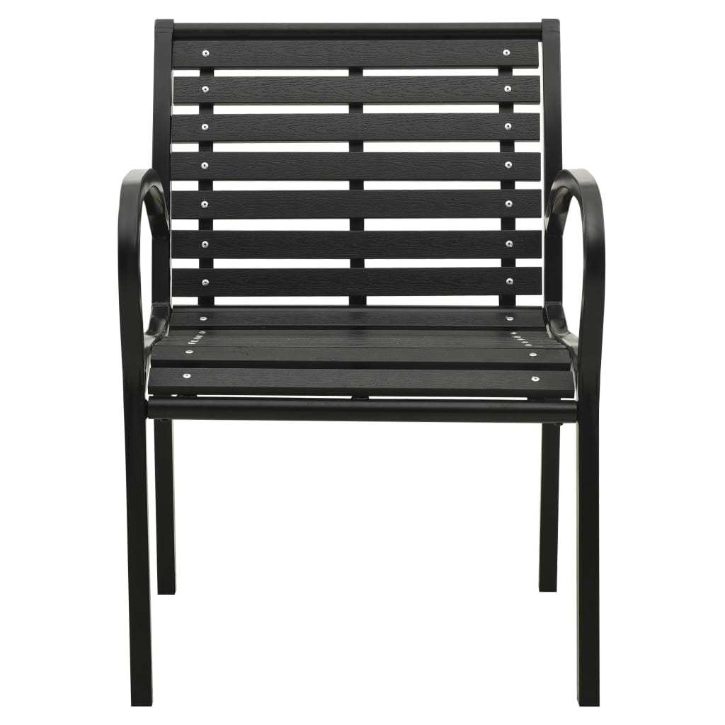 Patio Chairs 2 pcs Steel and WPC Black - WoodPoly.com