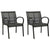 Patio Chairs 2 pcs Steel and WPC Black - WoodPoly.com