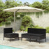 Patio Chairs 3 pcs with Cushions Poly Rattan Black - WoodPoly.com