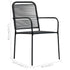 Patio Chairs 4 pcs Cotton Rope and Steel Black - WoodPoly.com