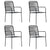 Patio Chairs 4 pcs Cotton Rope and Steel Black - WoodPoly.com