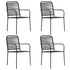 Patio Chairs 4 pcs Cotton Rope and Steel Black - WoodPoly.com