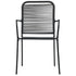 Patio Chairs 4 pcs Cotton Rope and Steel Black - WoodPoly.com