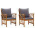 Patio Chairs with Cushions 2 pcs Solid Acacia Wood - WoodPoly.com