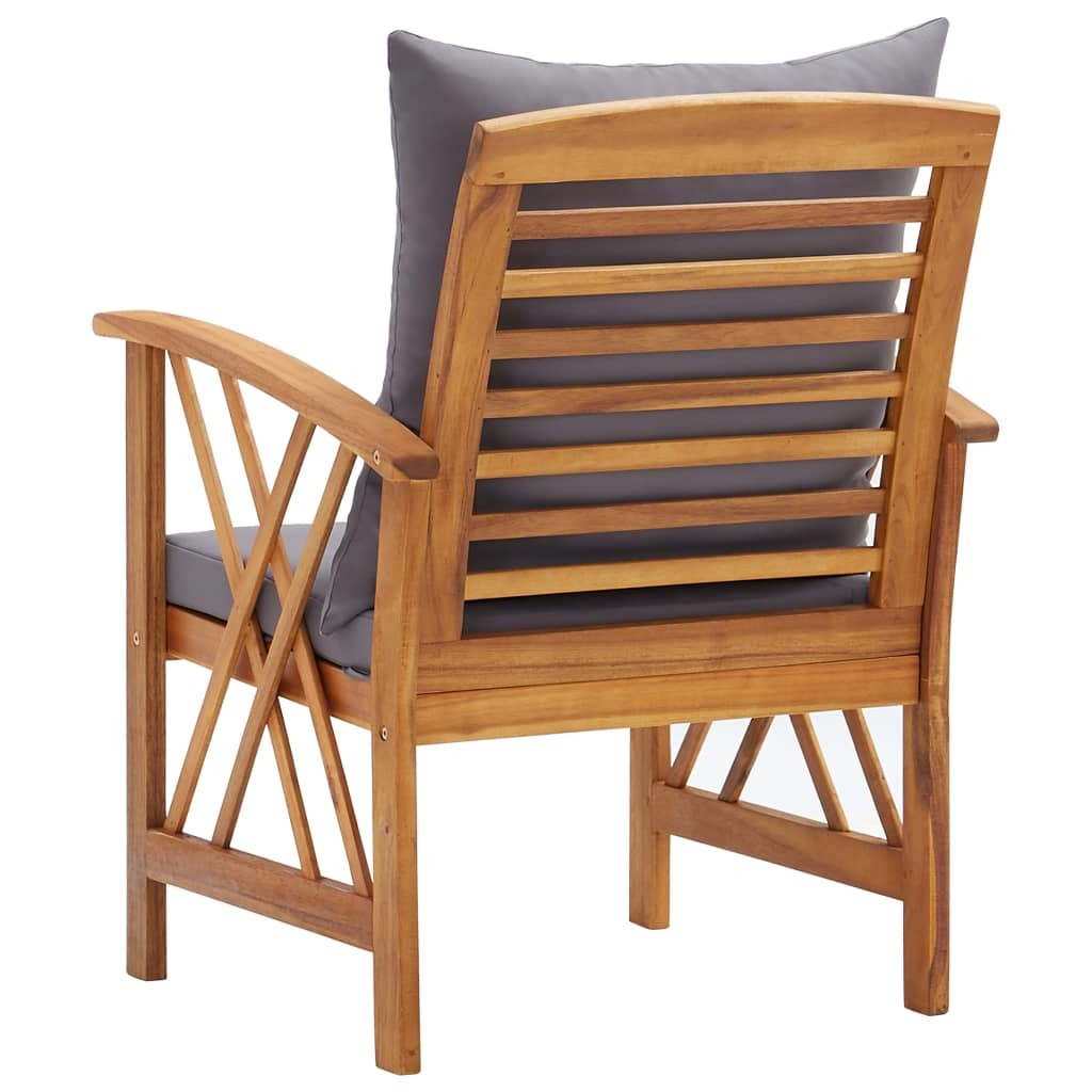 Patio Chairs with Cushions 2 pcs Solid Acacia Wood - WoodPoly.com