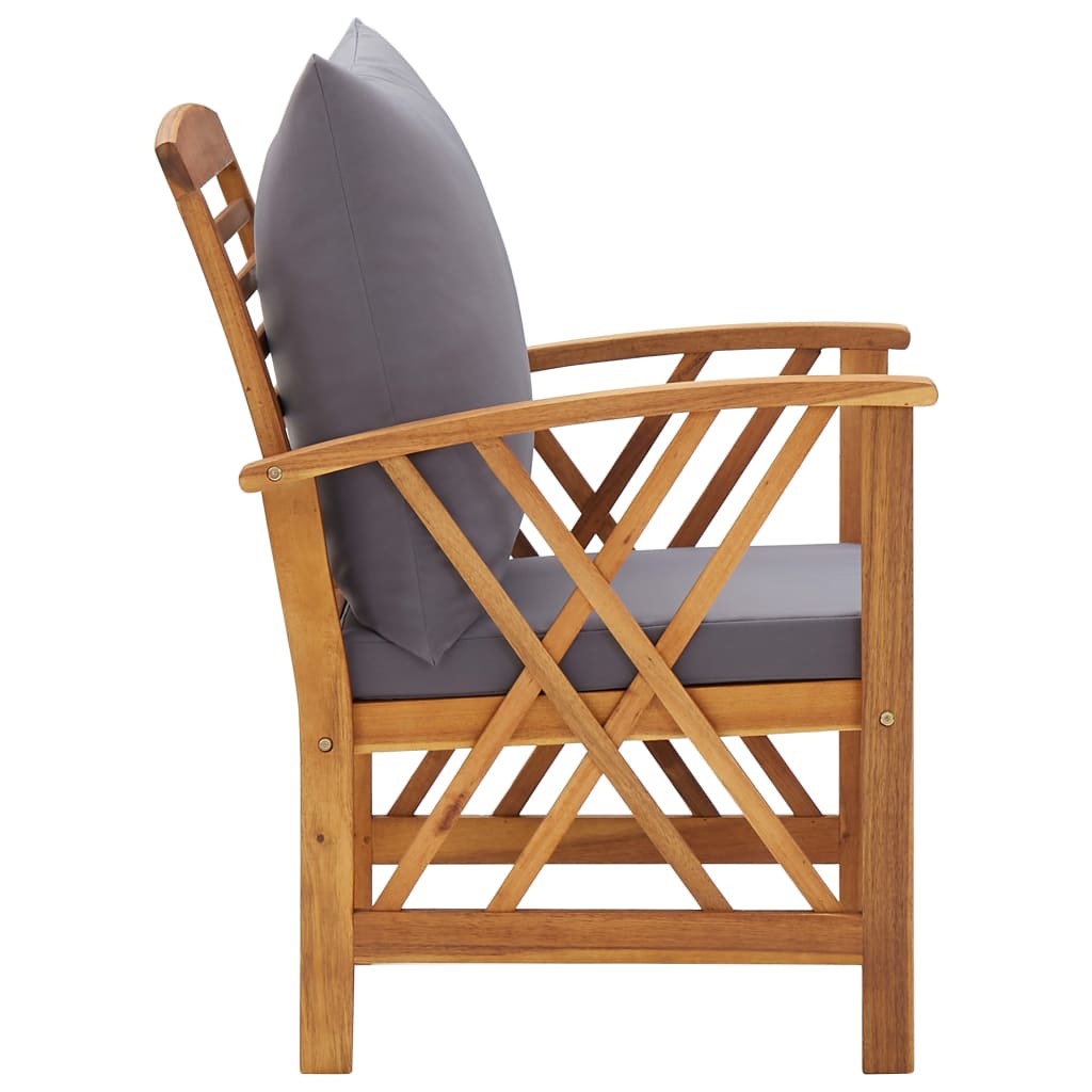 Patio Chairs with Cushions 2 pcs Solid Acacia Wood - WoodPoly.com