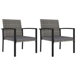 Patio Dining Chairs 2 pcs Poly Rattan Gray - WoodPoly.com