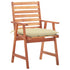 Patio Dining Chairs 3 pcs with Cushions Solid Acacia Wood - WoodPoly.com