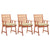 Patio Dining Chairs 3 pcs with Cushions Solid Acacia Wood - WoodPoly.com