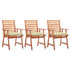 Patio Dining Chairs 3 pcs with Cushions Solid Acacia Wood - WoodPoly.com