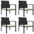 Patio Dining Chairs 4 pcs Poly Rattan Black - WoodPoly.com