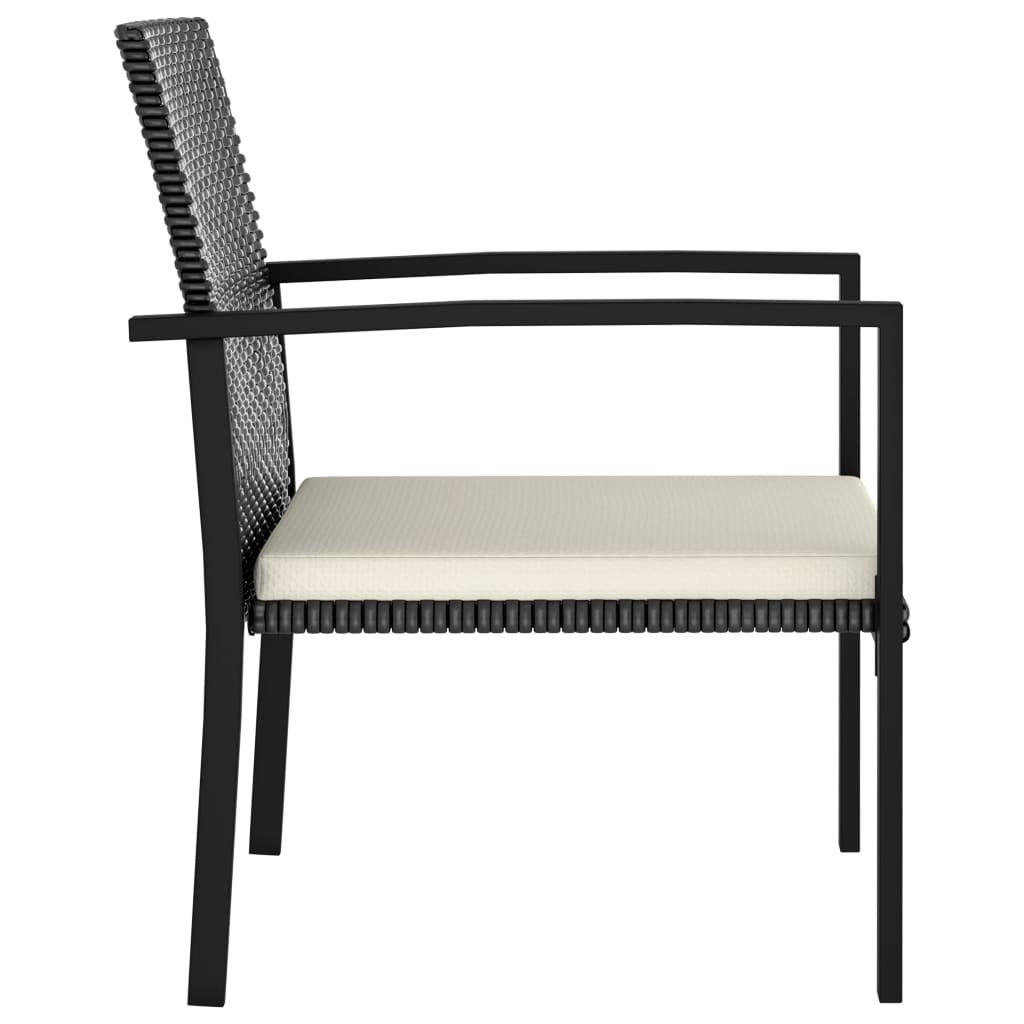 Patio Dining Chairs 4 pcs Poly Rattan Black - WoodPoly.com