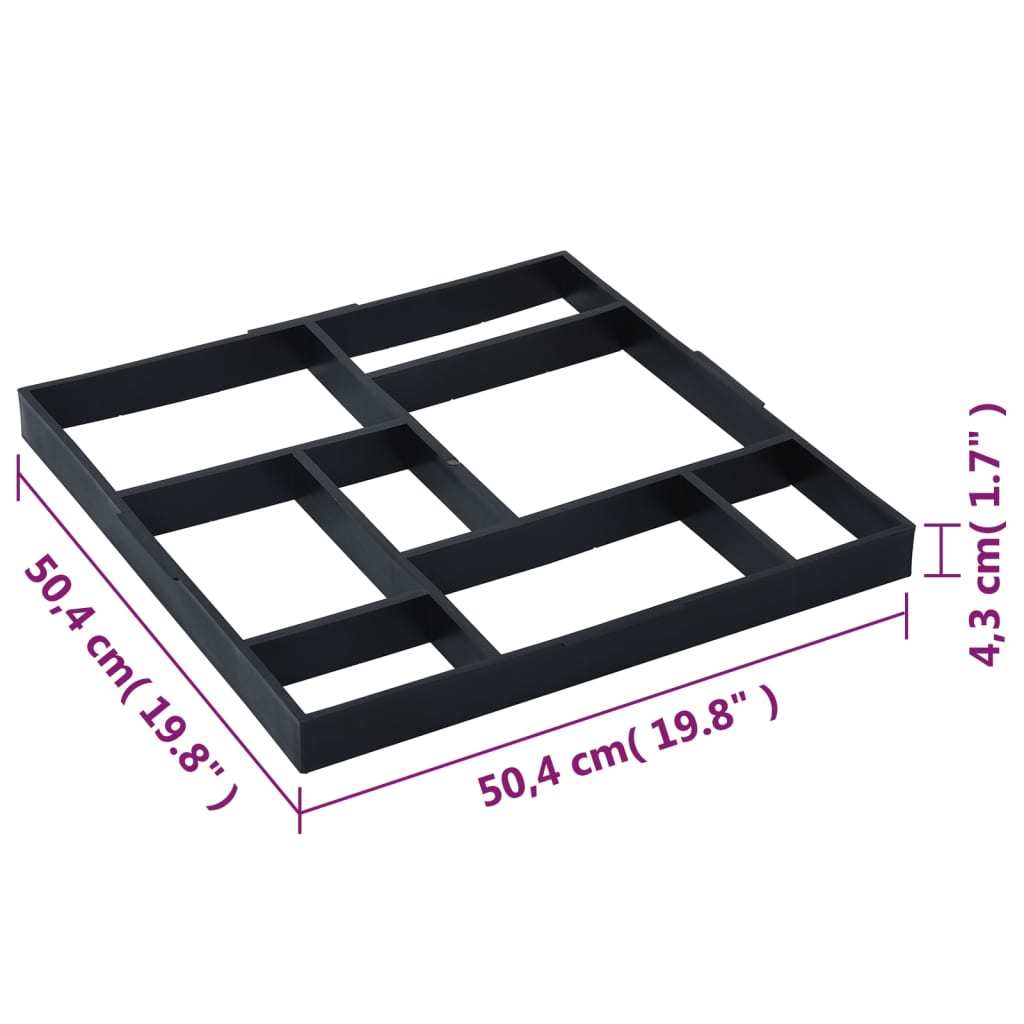 Pavement Molds 2 pcs 19.8"x19.8"x1.7" Plastic - WoodPoly.com