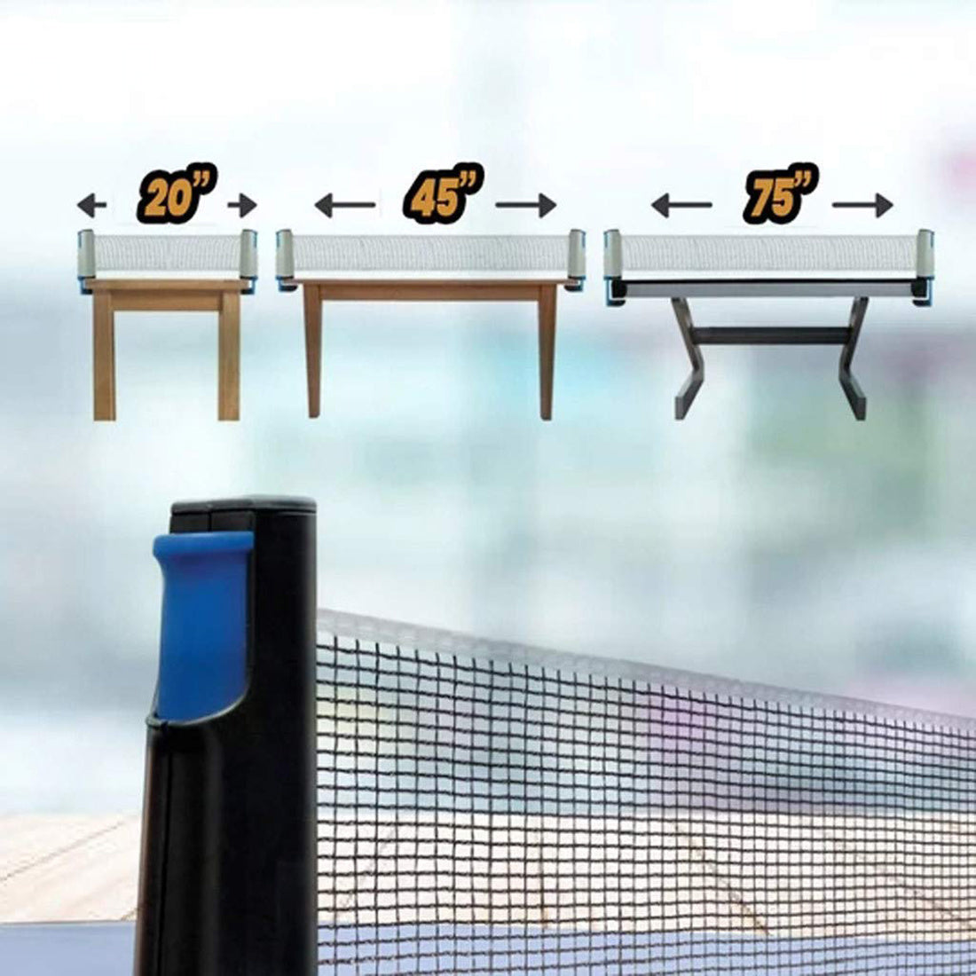 Ping Pong Portable Net and Post Set with PVC Storage Bag, Retractable Table Tennis Net Replacement, 6 Feet 1.8 M, Fits Tables Up to 2.0 inch (5.0 cm) - WoodPoly.com