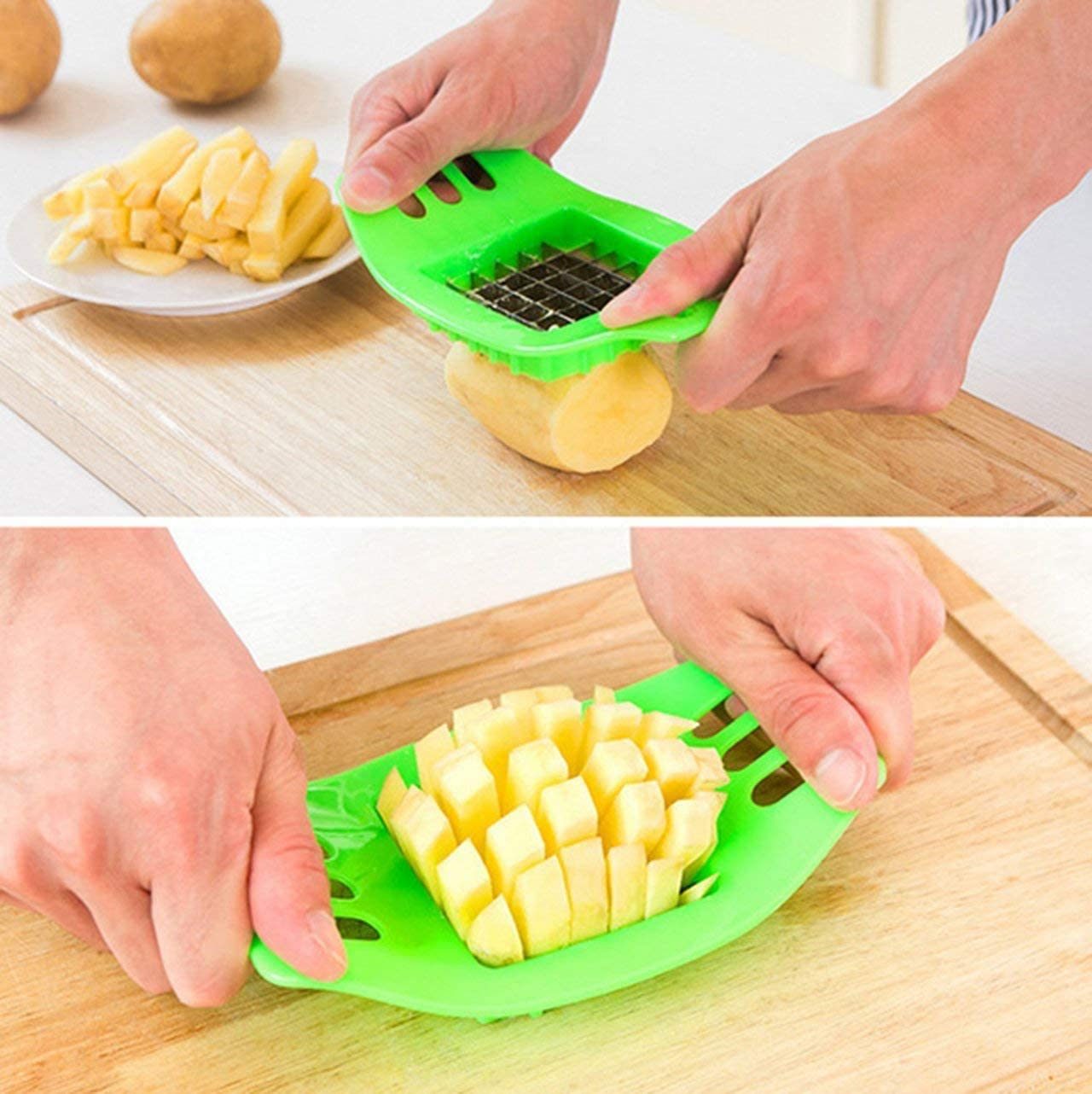 Potato Cutter Stainless Steel Potato Cutting Tool French Fry Cutter Cooking Kitchen Gadget - WoodPoly.com