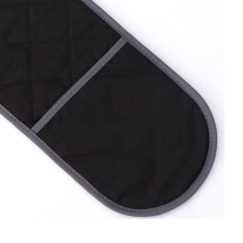 Quilted Double Oven Mitt 30x7inches Cotton Stripe Machine Washable and Heat Resistant Kitchen Pot Holder for Everyday Cooking and Baking Tool - WoodPoly.com