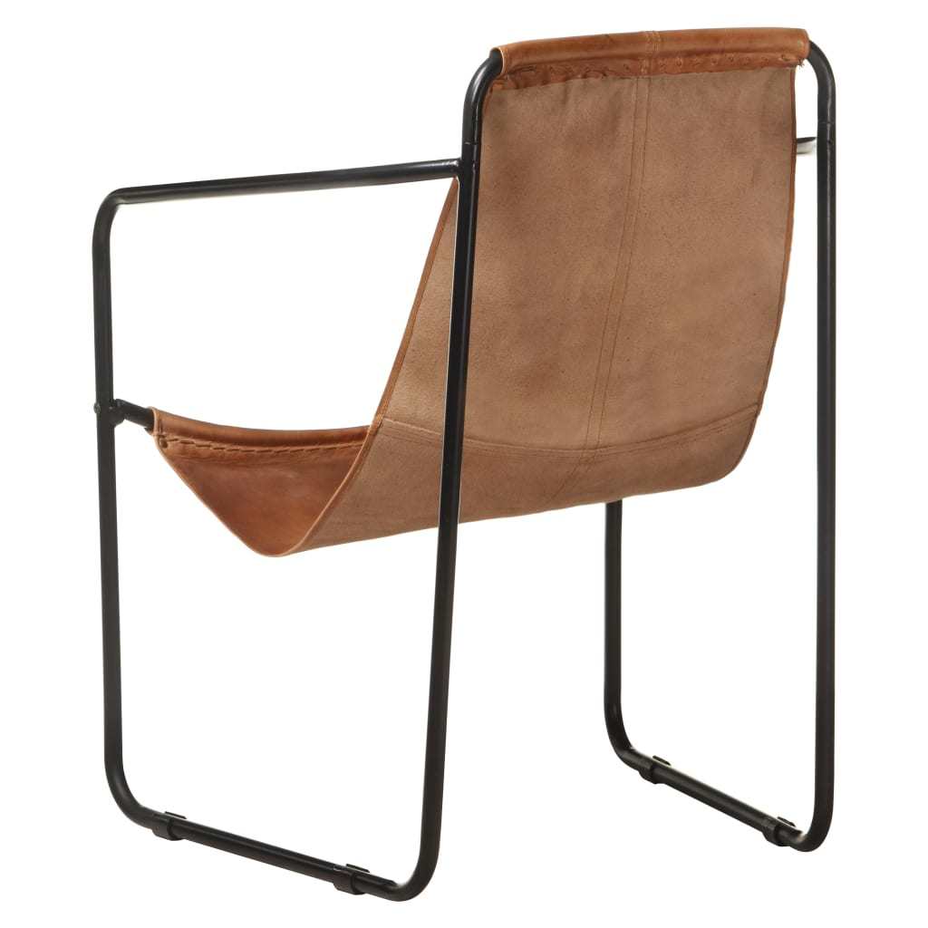 Relaxing Armchair Brown Real Leather - WoodPoly.com