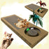 Resting Lounge Pad Cat Scratcher with Toy Ball Rolling in Hole Made of Eco Friendly Recyclable Cardboard Material - WoodPoly.com