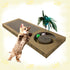 Resting Lounge Pad Cat Scratcher with Toy Ball Rolling in Hole Made of Eco Friendly Recyclable Cardboard Material - WoodPoly.com
