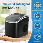 Simple Deluxe Ice Maker Machine for Countertop, 26lbs Ice/24Hrs, 9 Ice Cubes Ready in 6 Mins, Portable Self-Clean Ice Machine with Scoop and Basket, 13.7lbs, for Home Kitchen Office Bar Party, Black