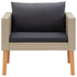 Single Patio Sofa with Cushions Poly Rattan Beige - WoodPoly.com