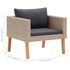 Single Patio Sofa with Cushions Poly Rattan Beige - WoodPoly.com